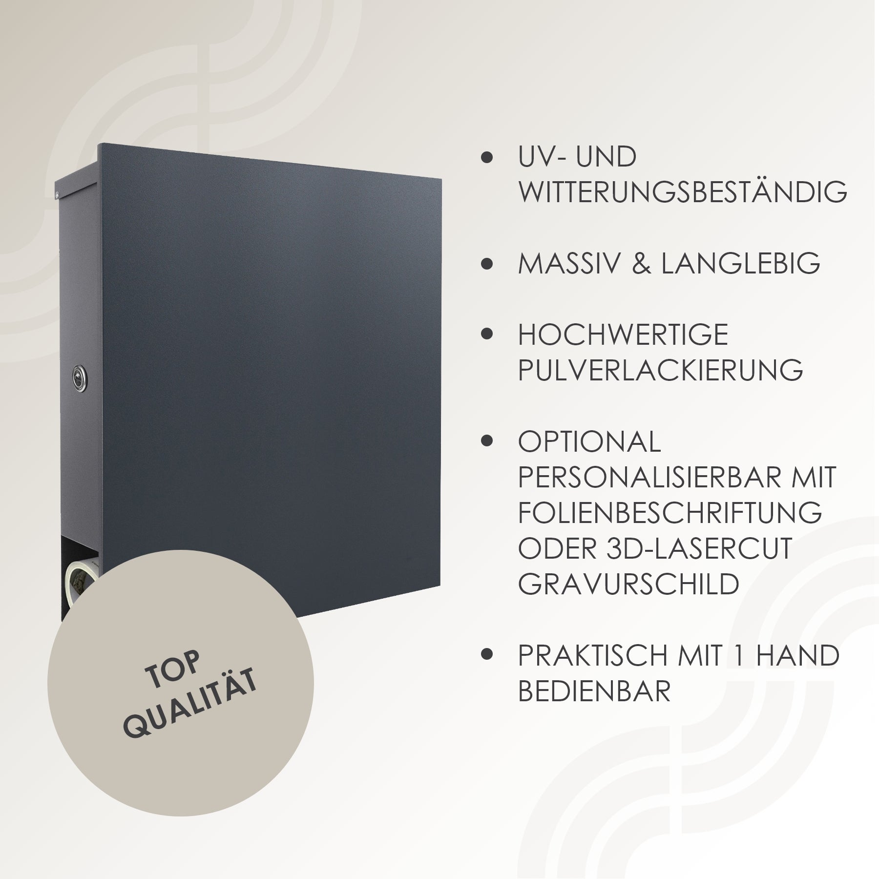 Briefkasten Box 111r grau-aluminium