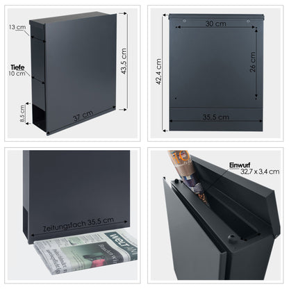 Briefkasten Box 116 Nb anthrazit personalisiert