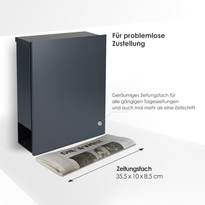 Briefkasten Box 116 Nb anthrazit personalisiert