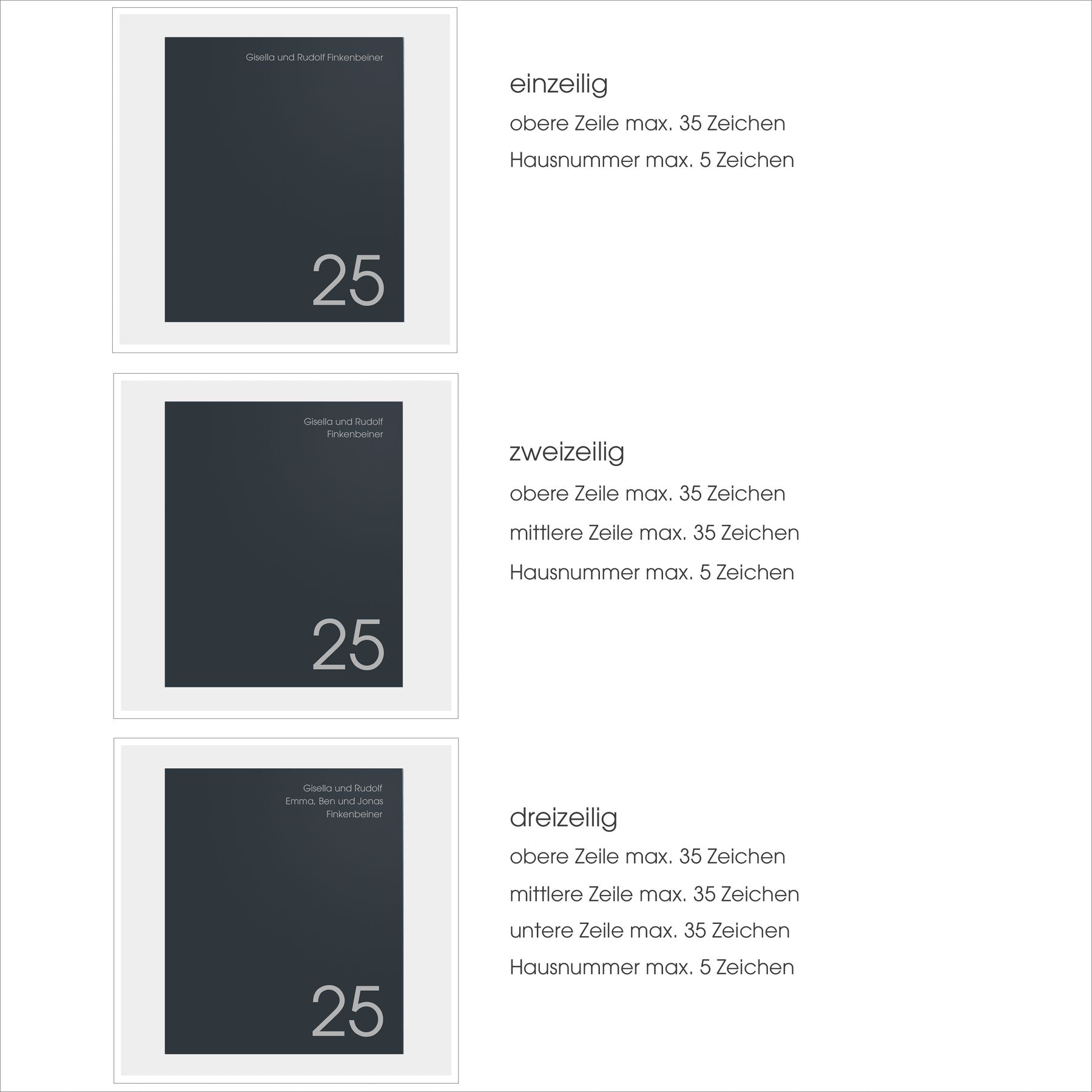 Briefkasten Box 116 Nb anthrazit personalisiert