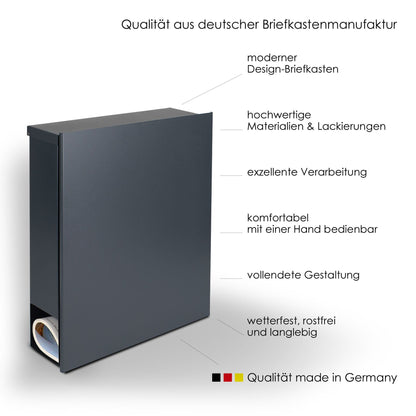 Briefkasten Box 116 Nc anthrazit personalisiert