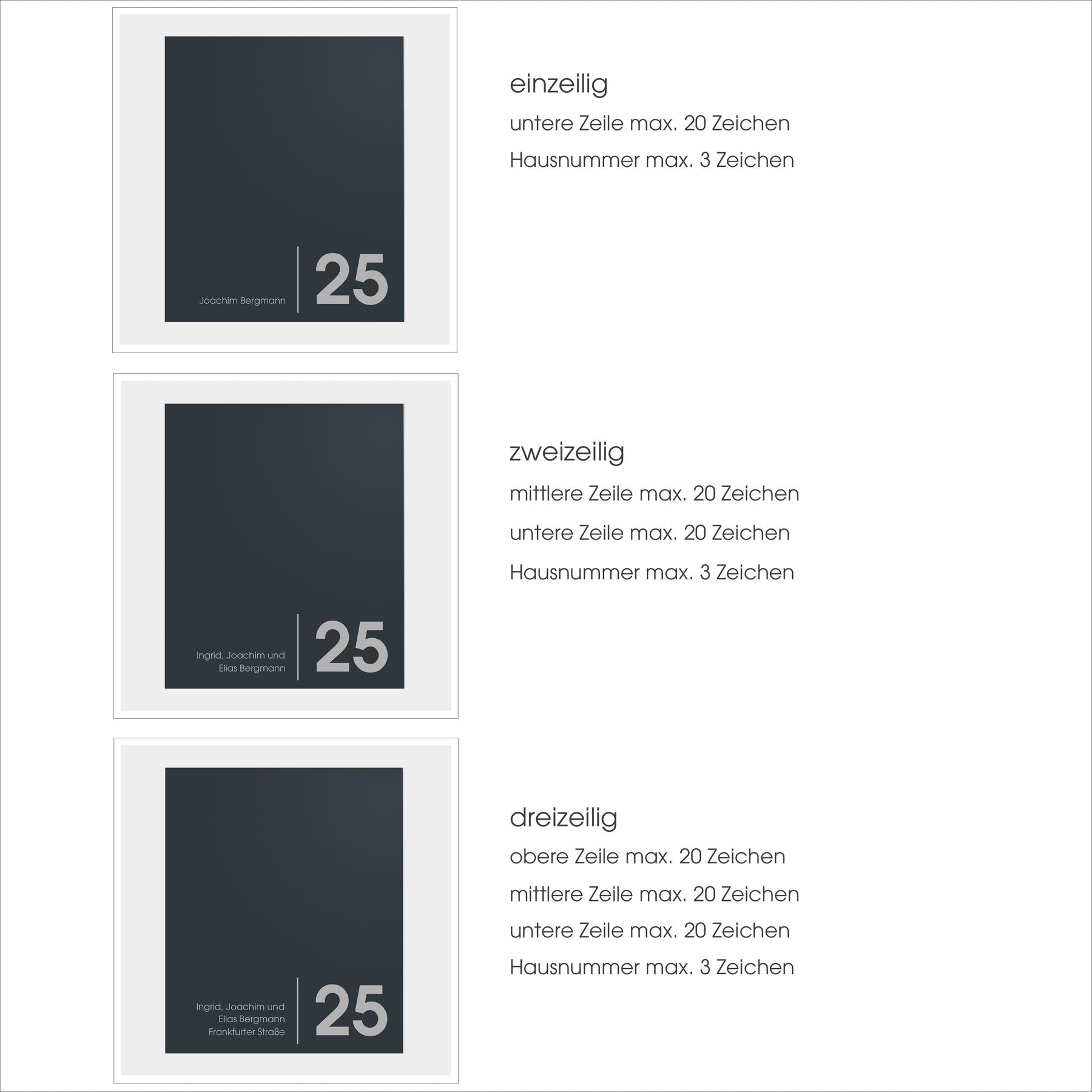 Briefkasten Box 116 Nc anthrazit personalisiert