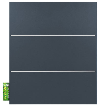 B-Ware Box 141 Design-Briefkasten mit Zeitungsfach anthrazit-grau (RAL 7016) mit Edelstahl-Detail