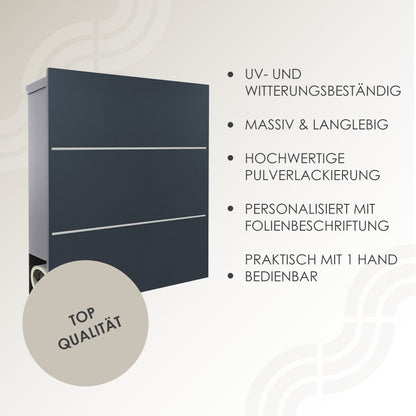 Briefkasten Box 141 Nf11d anthrazit personalisiert