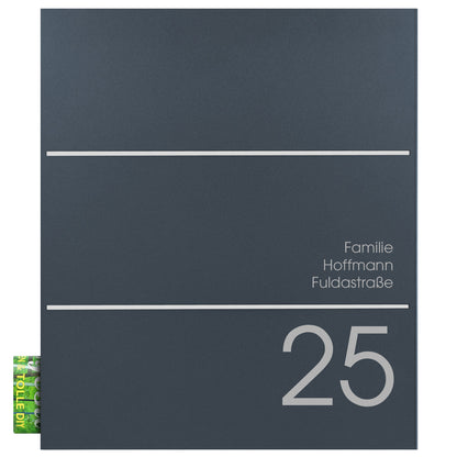 Briefkasten Box 141 Nf74a anthrazit personalisiert