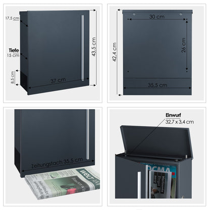 Box 210 Design-Briefkasten XXL anthrazit