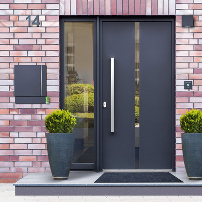 Premium Box 610 Briefkasten anthrazit (RAL 7016) mit Zeitungsfach und Edelstahl-Griff