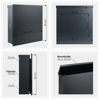 Premium Box 670R Design-Briefkasten anthrazit (RAL 7016)