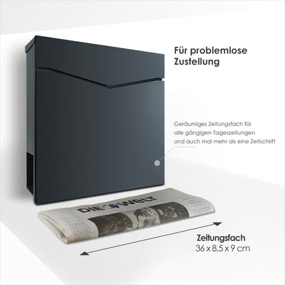 B-Ware Box 710 Briefkasten mit Zeitungsfach anthrazit
