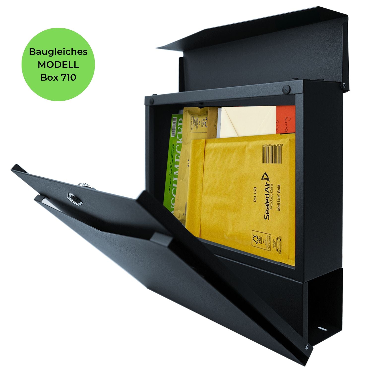 B-Ware Box 710 Briefkasten mit Zeitungsfach weiß