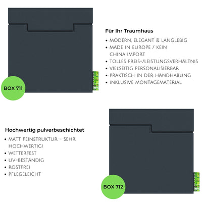 B-Ware Box 710 Briefkasten mit Zeitungsfach weiß
