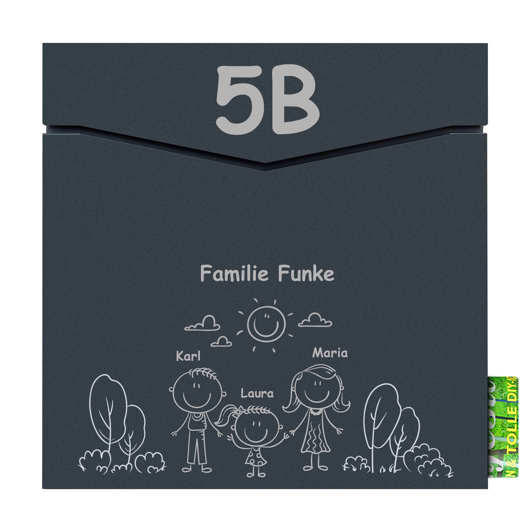 MOCAVI Box 710 anthrazit mit Motiv Familie