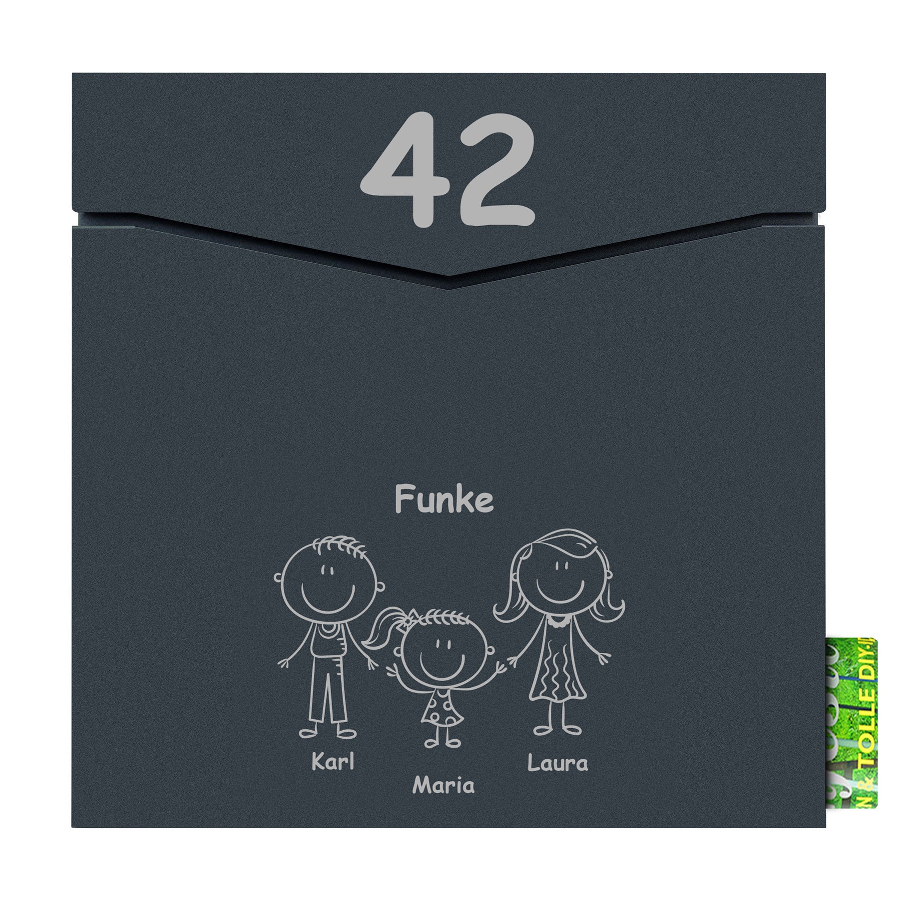 MOCAVI Box 710 anthrazit mit Motiv Familie klein