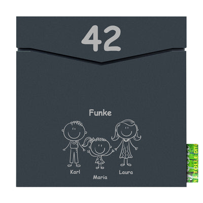 MOCAVI Box 710 anthrazit mit Motiv Familie klein