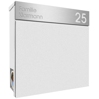 personalisiert mit hochwertigem V4A Edelstahl Schild MOCAVI Box 713 weiss