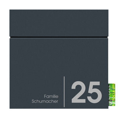 Briefkasten Box 715 anthrazit personalisiert