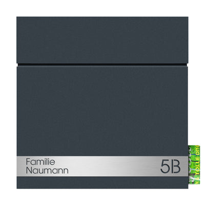 Edelstahl-Personalisierung Box 715 anthrazit Postkasten