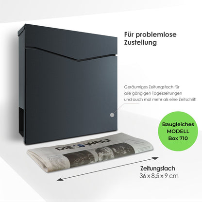 B-Ware Box 715 Briefkasten mit Zeitungsfach anthrazit