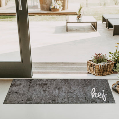 Fußmatte Cushel Hej anthrazit 35x100