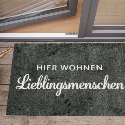 Fußmatte 50x70 Cushel- hier wohnen anthrazit