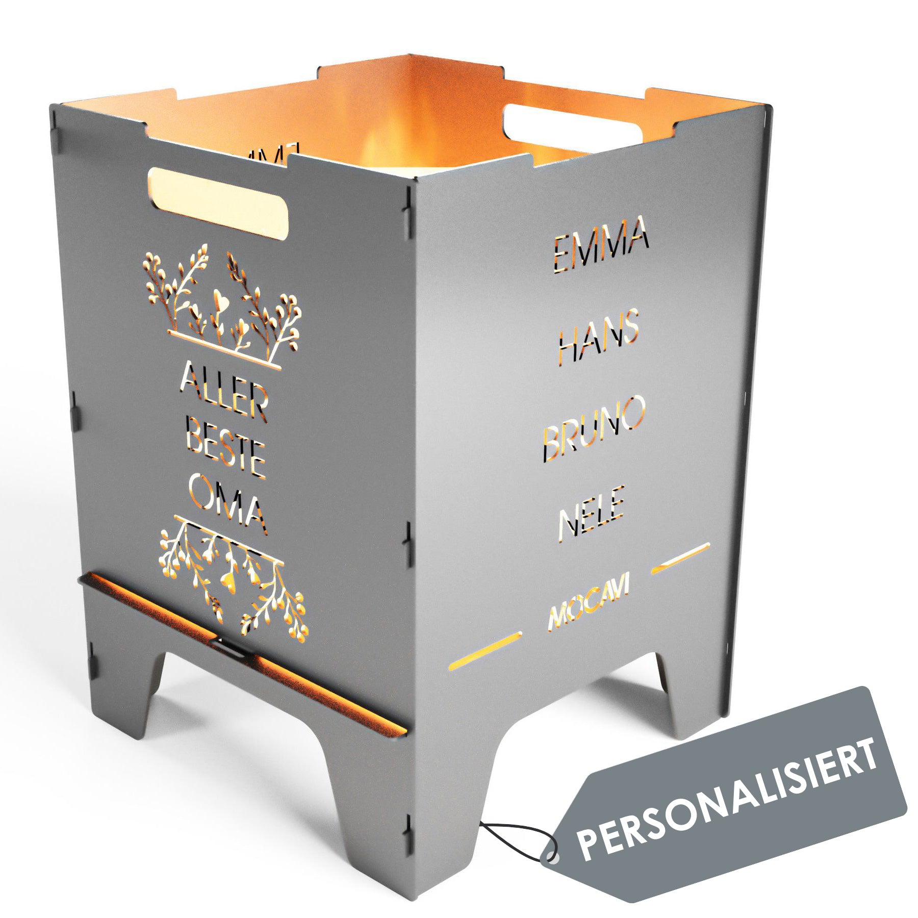 Edelstahl Feuerkorb Beste 52 cm | 3 mm V2A personalisiert