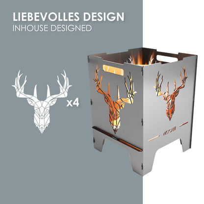 Edelstahl Feuerkorb Deer 52 cm | 3 mm V2A