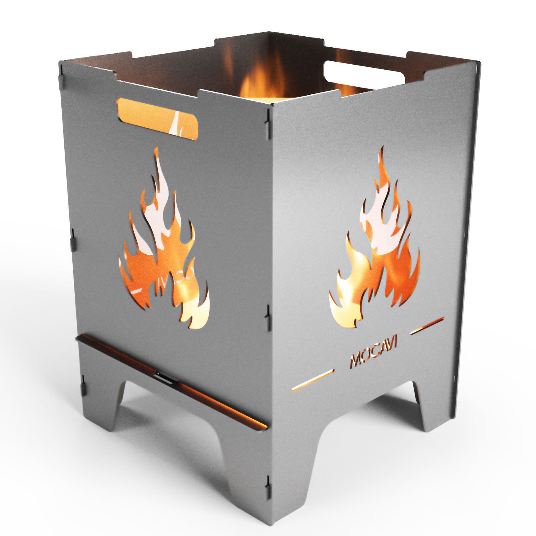 Edelstahl Feuerkorb Flamme 52 cm | 3 mm V2A