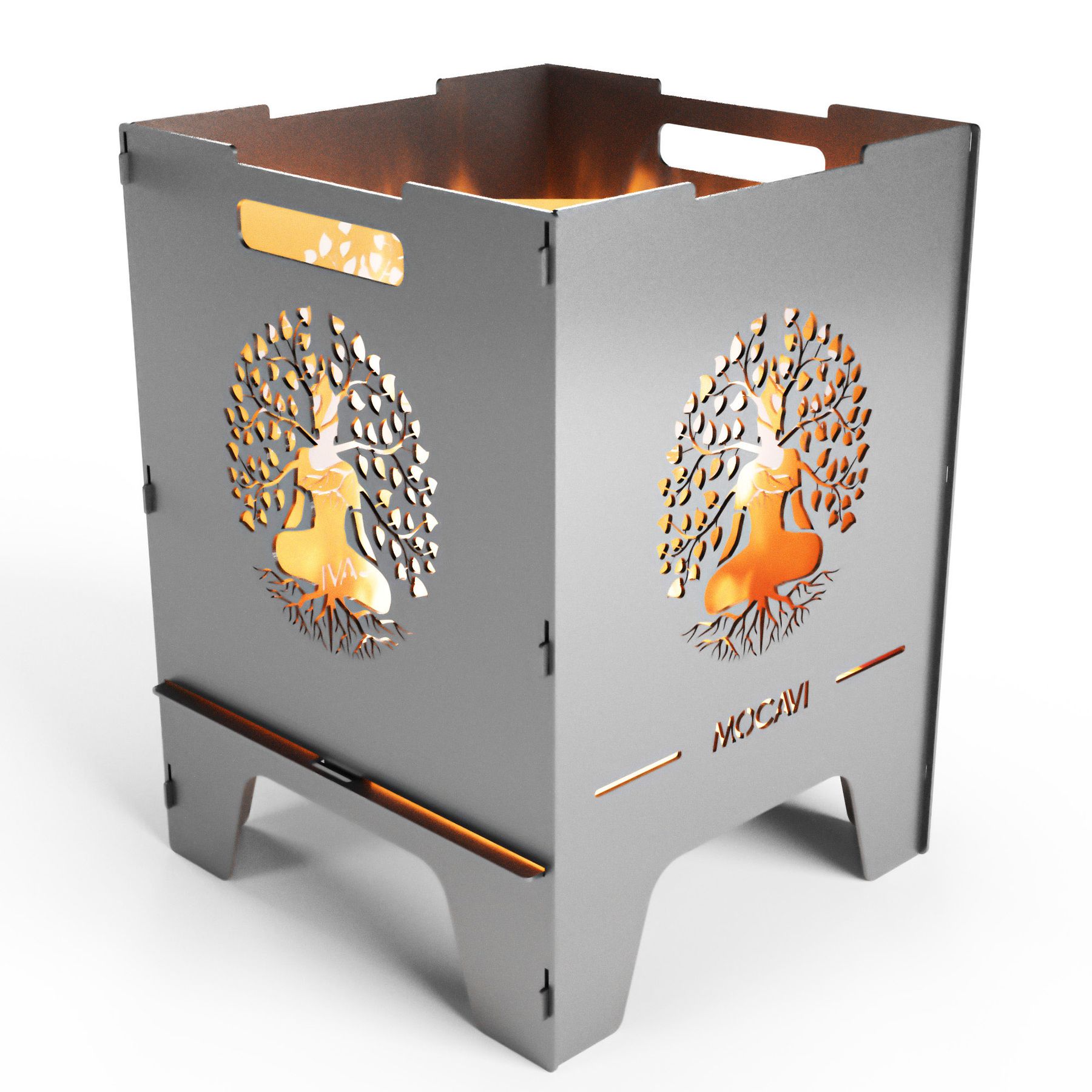 Edelstahl Feuerkorb Lebensbaum 52 cm | 3 mm V2A