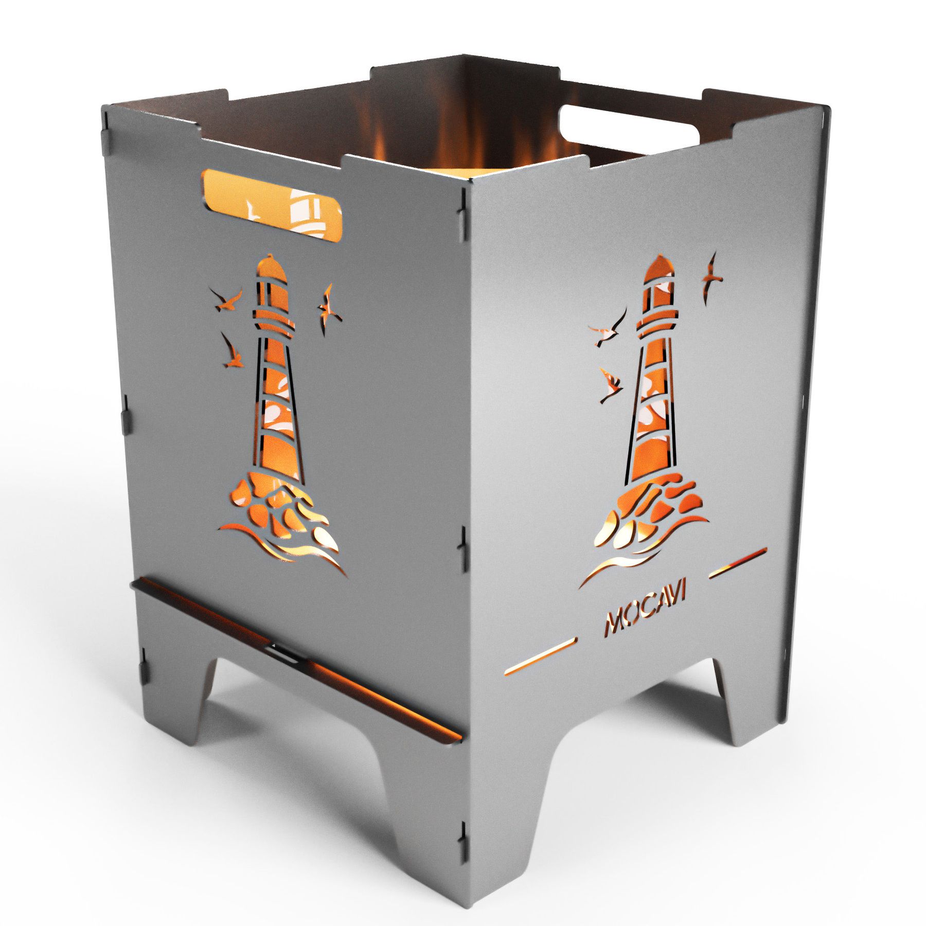 Edelstahl Feuerkorb Leuchtturm 52 cm | 3 mm V2A