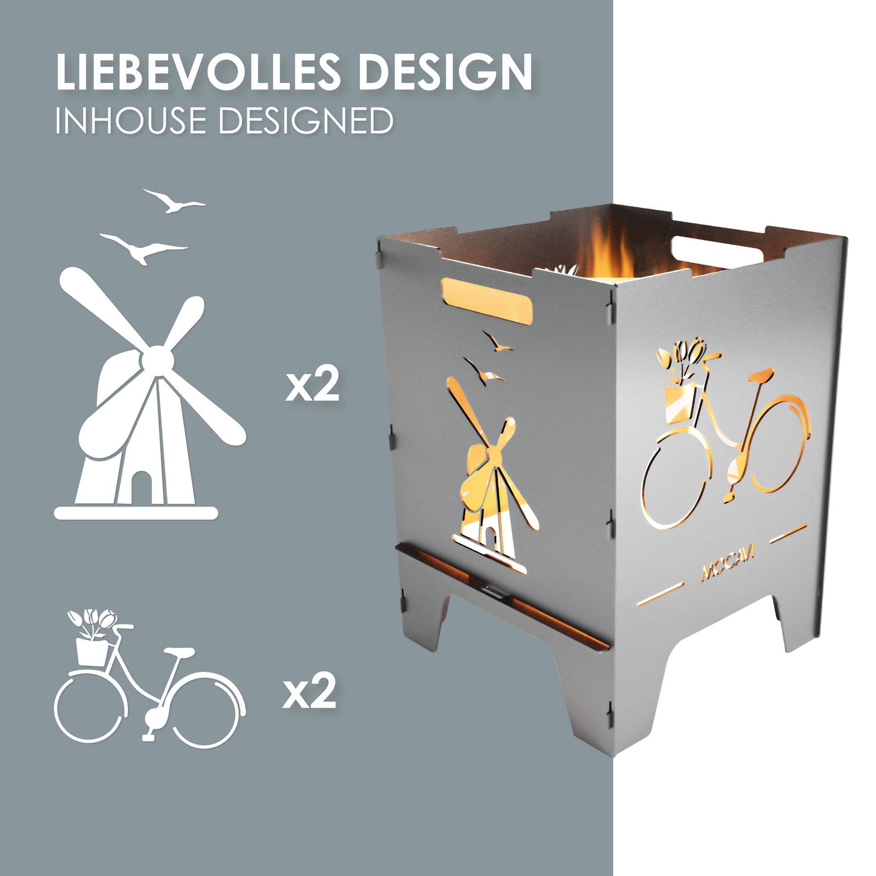 Edelstahl Feuerkorb Vakantie 52 cm | 3 mm V2A