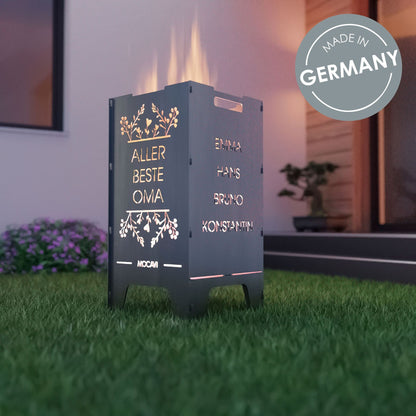 Edelstahl Feuertonne Beste 73 cm | 3 mm V2A personalisiert