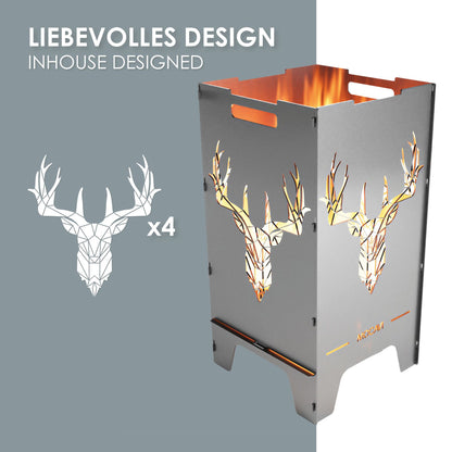 Edelstahl Feuertonne Deer 73 cm | 3 mm V2A