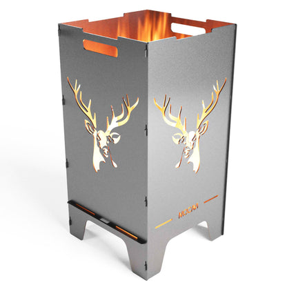 Edelstahl Feuertonne Hirsch 73 cm | 3 mm V2A