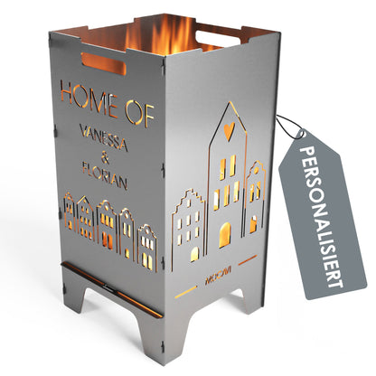 Edelstahl Feuertonne Home 73 cm | 3 mm V2A personalisiert