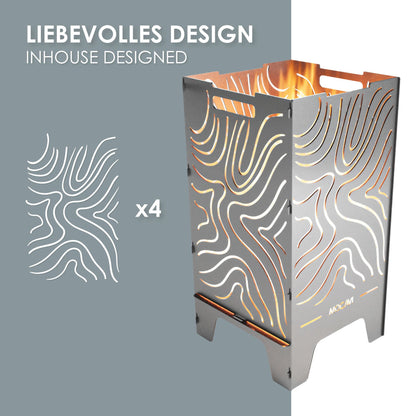 Edelstahl Feuertonne Lines 73 cm | 3 mm V2A