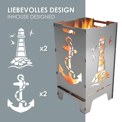 Edelstahl Feuertonne Maritim 73 cm | 3 mm V2A