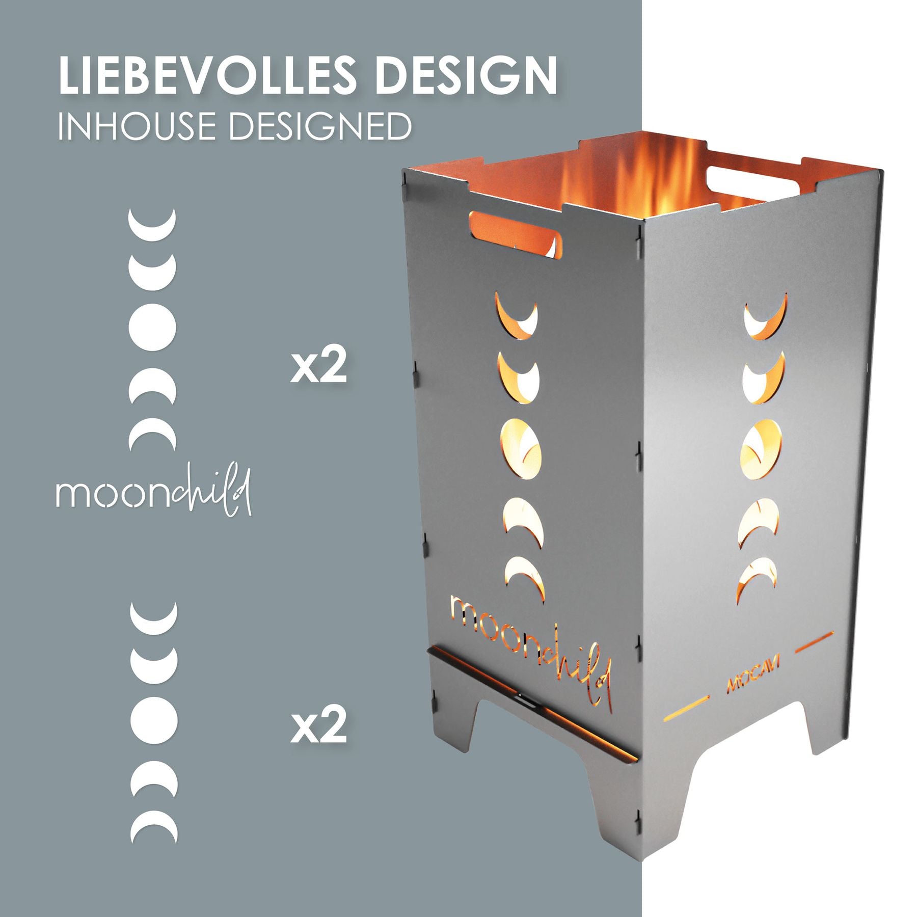 Edelstahl Feuertonne moonchild 73 cm | 3 mm V2A