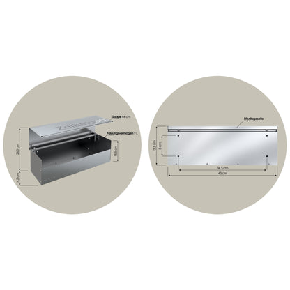 B-Ware Edelstahl Zeitungsfach XXL mit Deckel ZF 2b Zeitungen