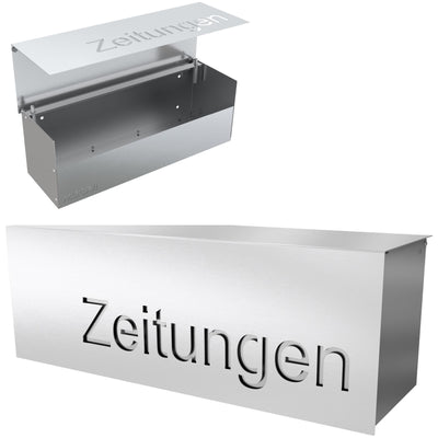 Zeitungsfach mit Deckel Edelstahl