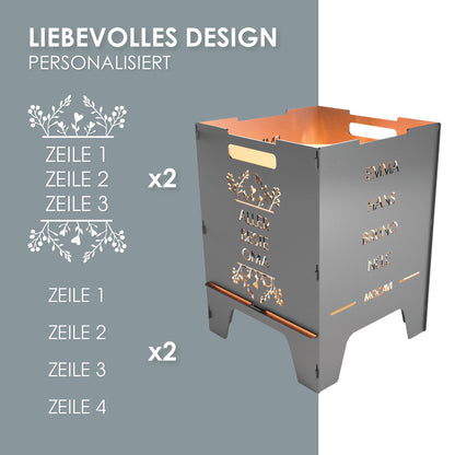 Feuerkorb Beste 52 cm | 3 mm Stahl personalisiert