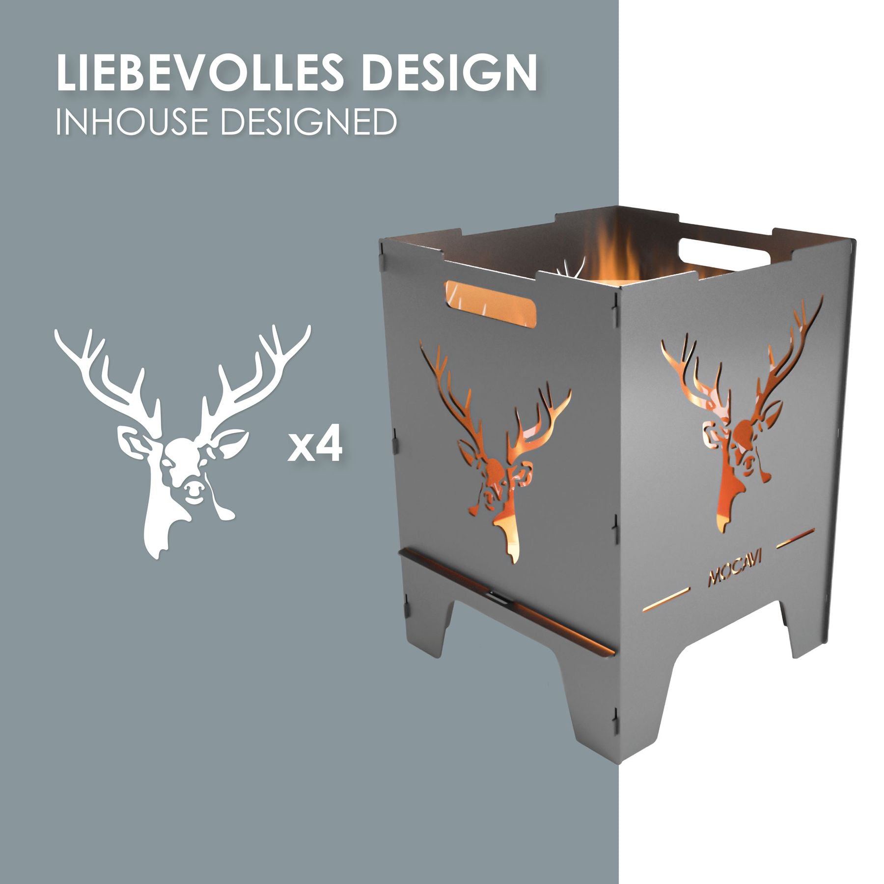 Feuerkorb Hirsch 52 cm | 3 mm Stahl