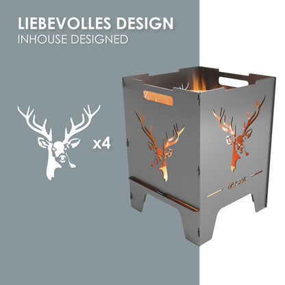 Feuerkorb Hirsch 52 cm | 3 mm Stahl