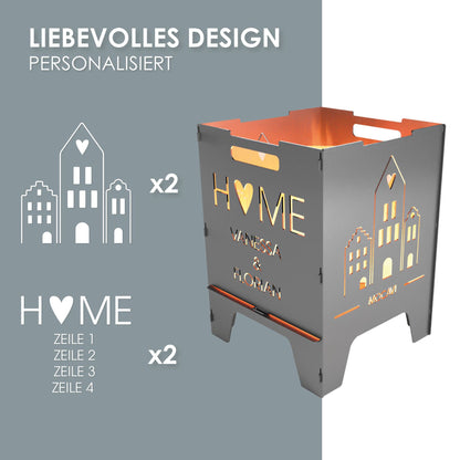 Feuerkorb Home 52 cm | 3 mm Stahl personalisiert