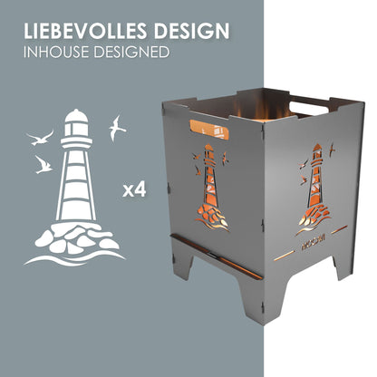 Feuerkorb Leuchtturm 52 cm | 3 mm Stahl zerlegbar