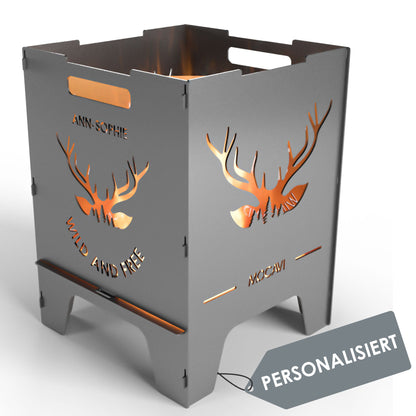 Feuerkorb Wild 52 cm | 3 mm Stahl personalisiert
