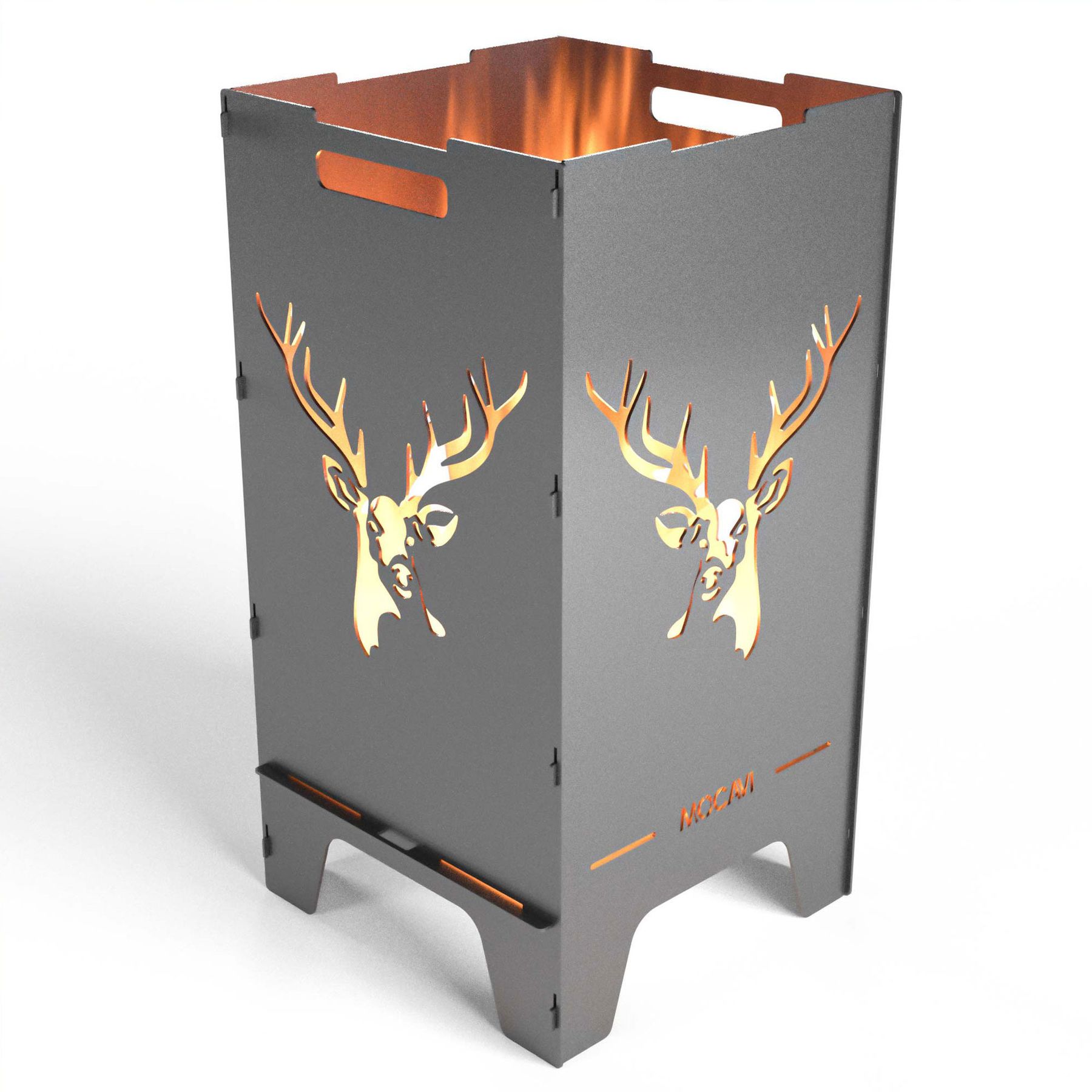 Feuertonne Hirsch - Qualitäts-Brenntonne aus massivem Stahl