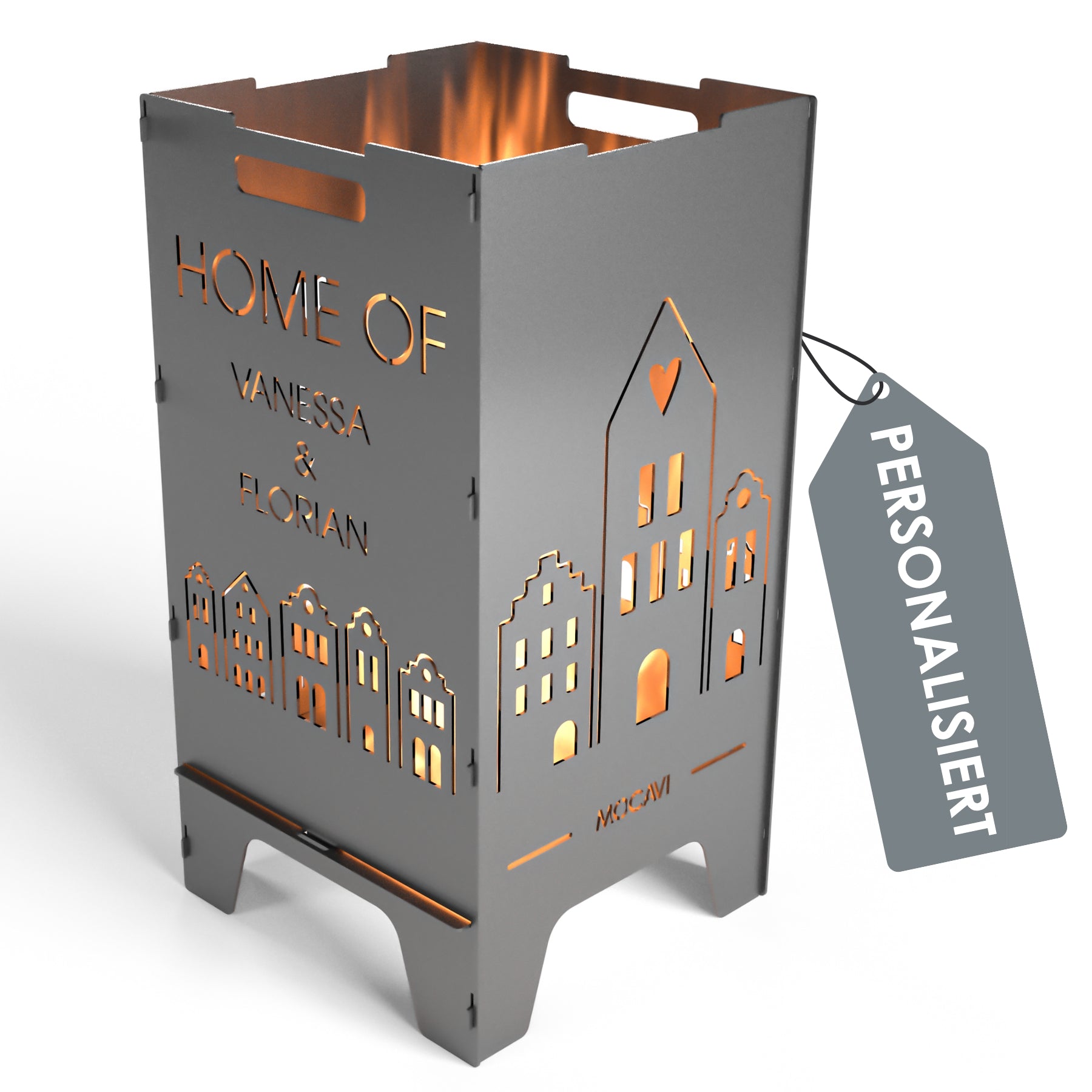 Feuertonne Home 73 cm | 3 mm Stahl personalisiert