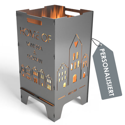 Feuertonne Home 73 cm | 3 mm Stahl personalisiert