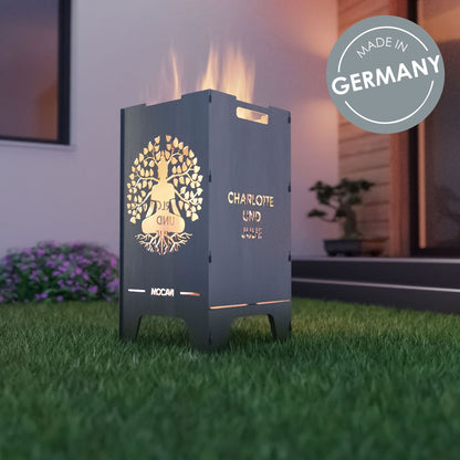 Feuertonne für den Garten - schöne Geschenkidee für Jubiläum, Geburtstag oder Hochzeit - Personalisierung inklusive