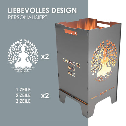 Feuertonne Halloween 73 cm | 3 mm Stahl personalisiert